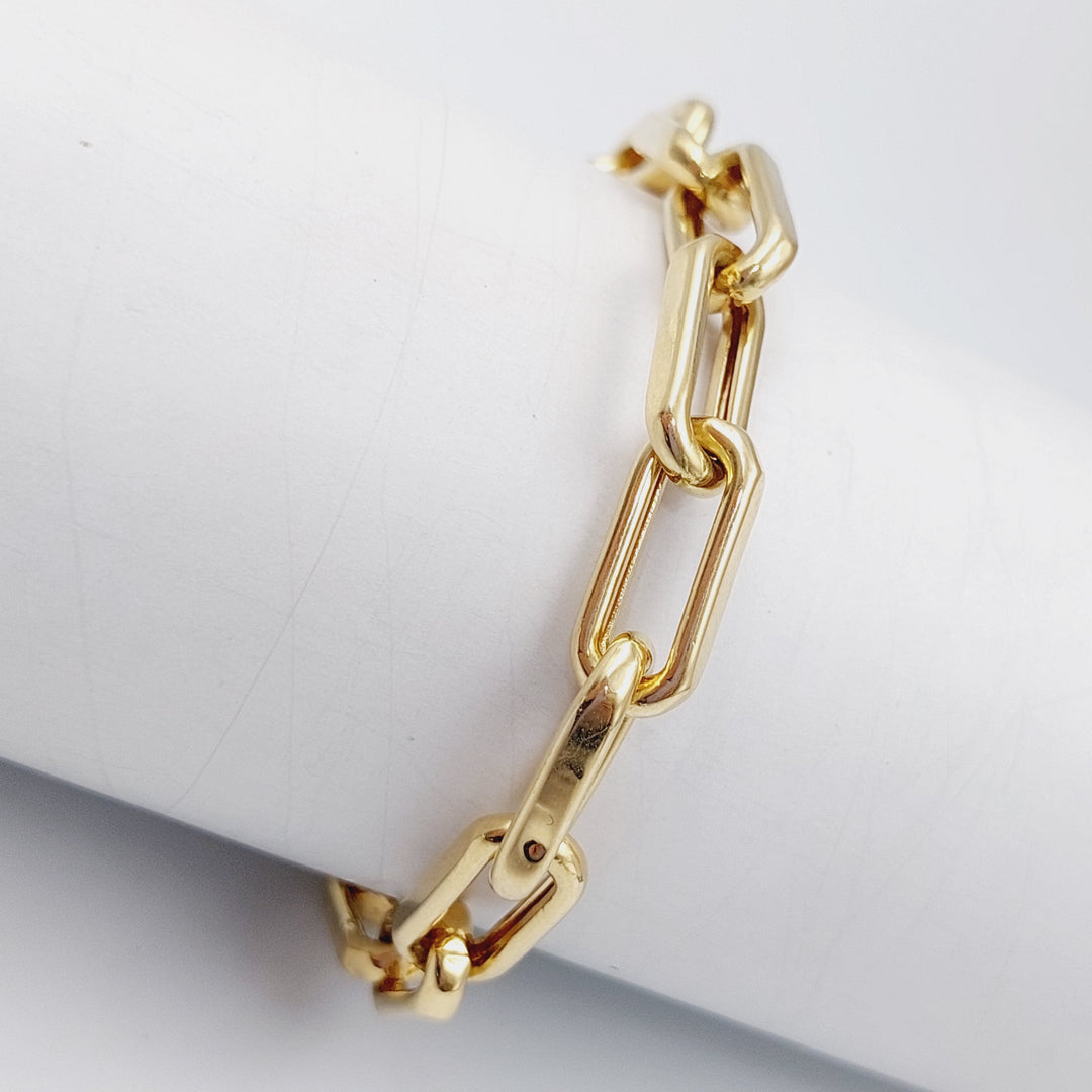 18K Gold Paperclip Bracelet by Saeed Jewelry - Image 5