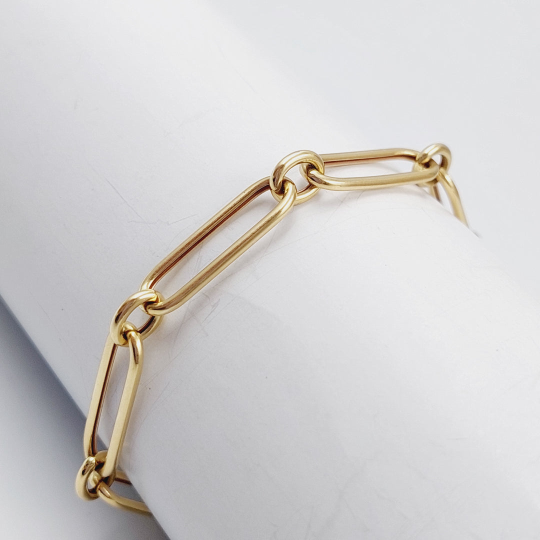 18K Gold Paperclip Bracelet by Saeed Jewelry - Image 4