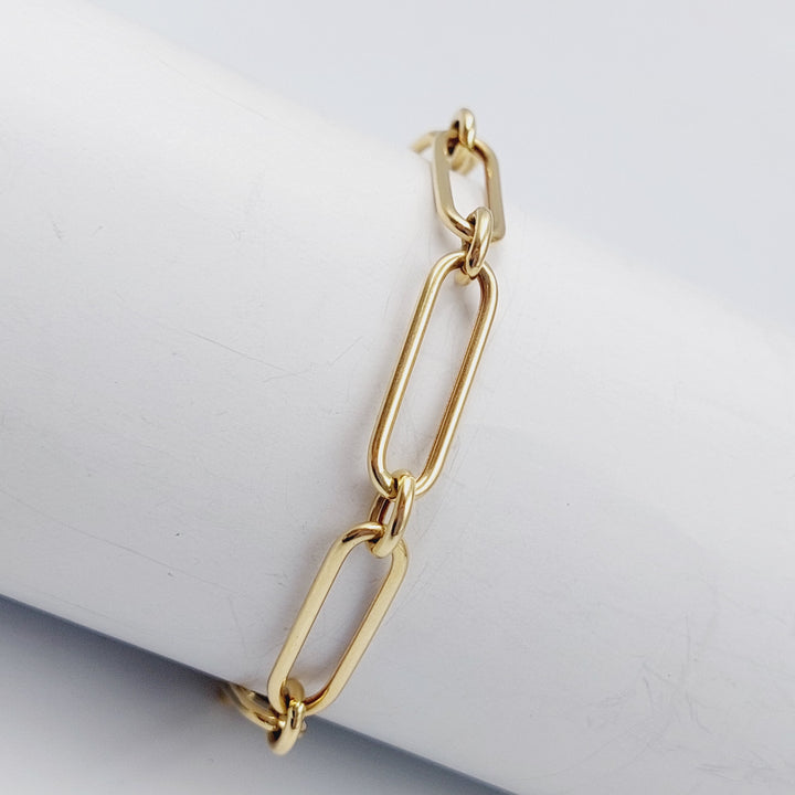 18K Gold Paperclip Bracelet by Saeed Jewelry - Image 5