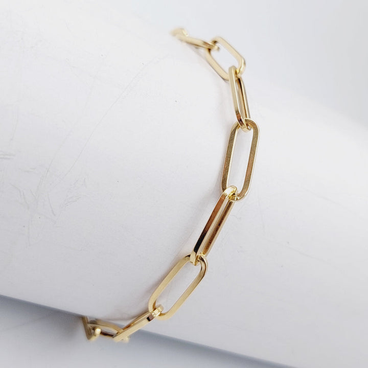 18K Gold Paperclip Bracelet by Saeed Jewelry - Image 4