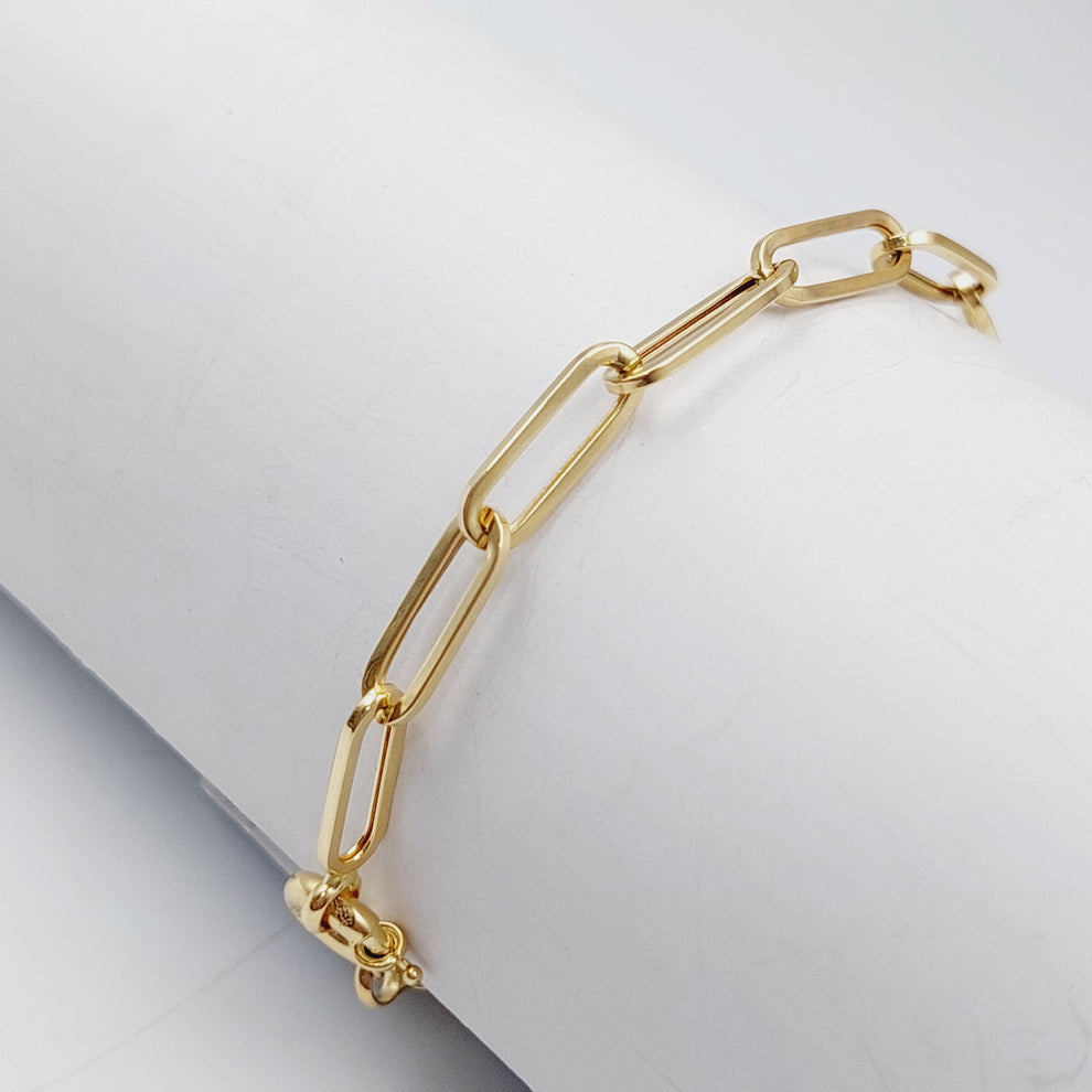 18K Gold Paperclip Bracelet by Saeed Jewelry - Image 1