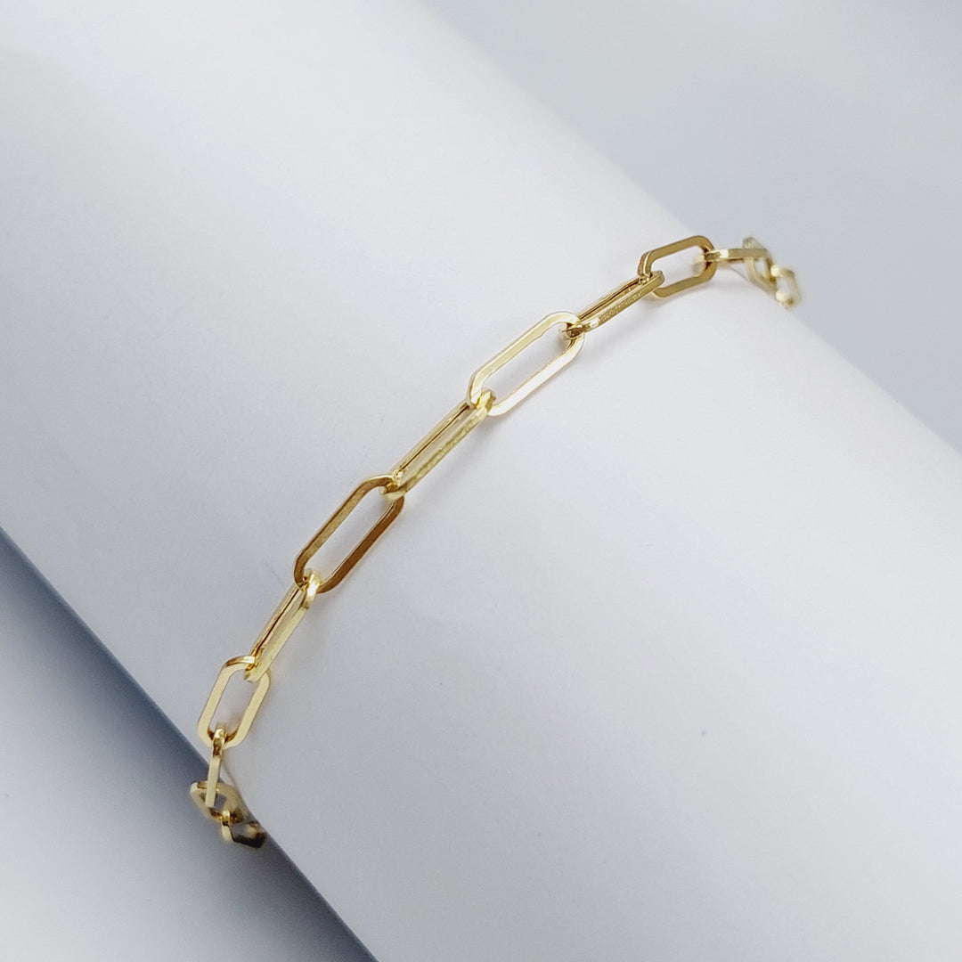 18K Gold Paperclip Bracelet by Saeed Jewelry - Image 3