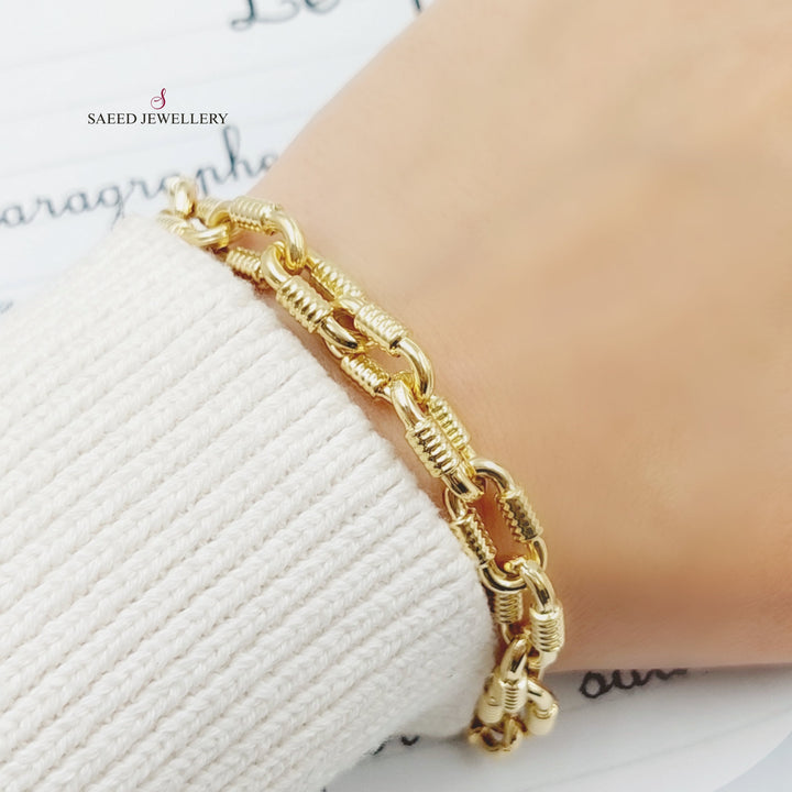 18K Gold Paperclip Bracelet by Saeed Jewelry - Image 3