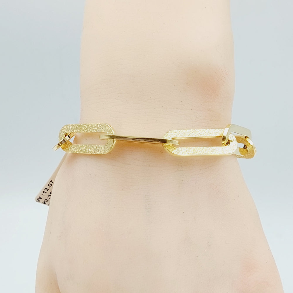 18K Gold Paperclip Bracelet by Saeed Jewelry - Image 2