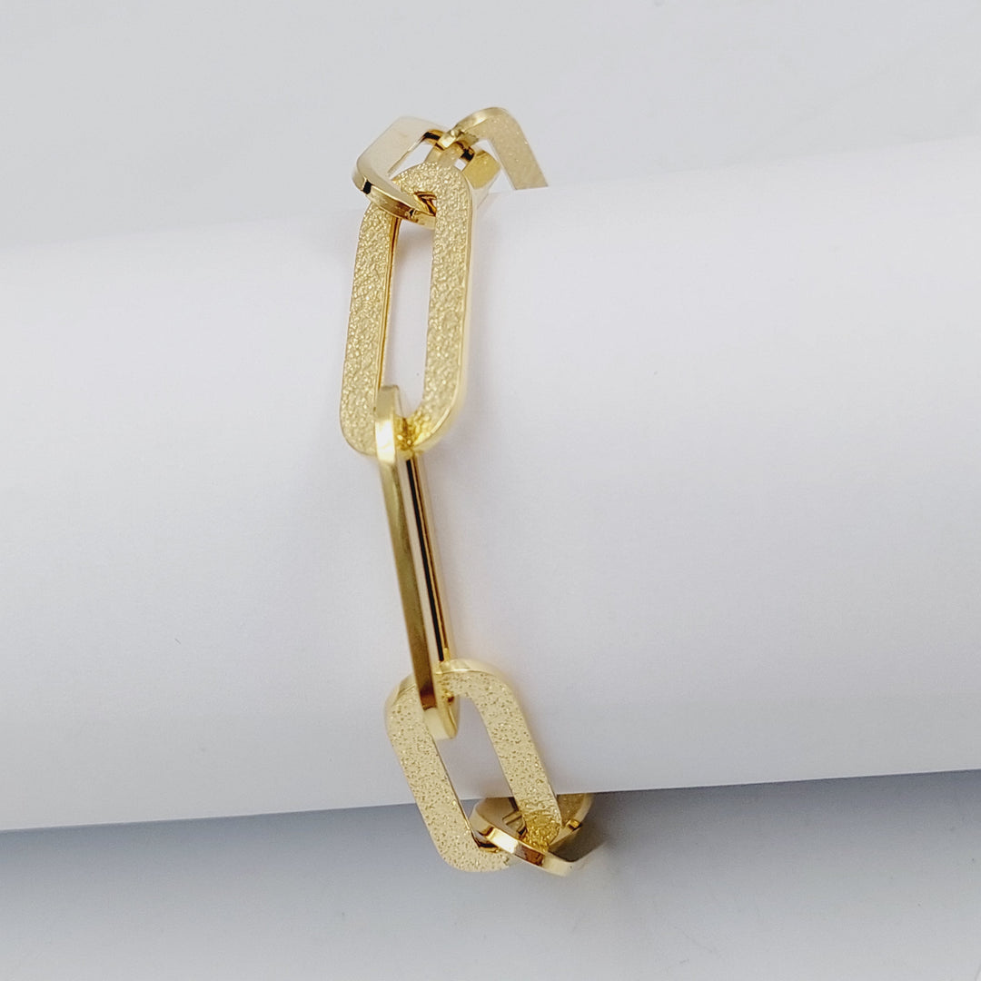 18K Gold Paperclip Bracelet by Saeed Jewelry - Image 4