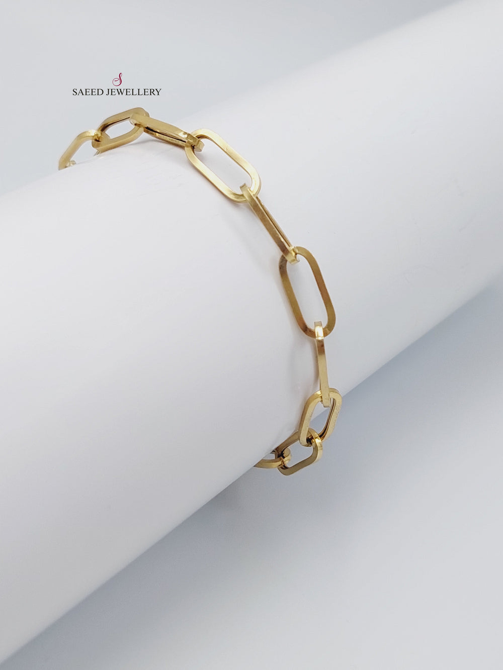 18K Gold Paperclip Bracelet by Saeed Jewelry - Image 2