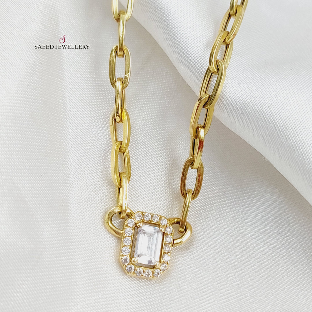 18K Gold Paperclip Necklace by Saeed Jewelry - Image 2