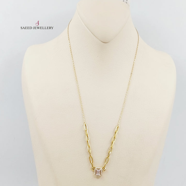 18K Gold Paperclip Necklace by Saeed Jewelry - Image 3
