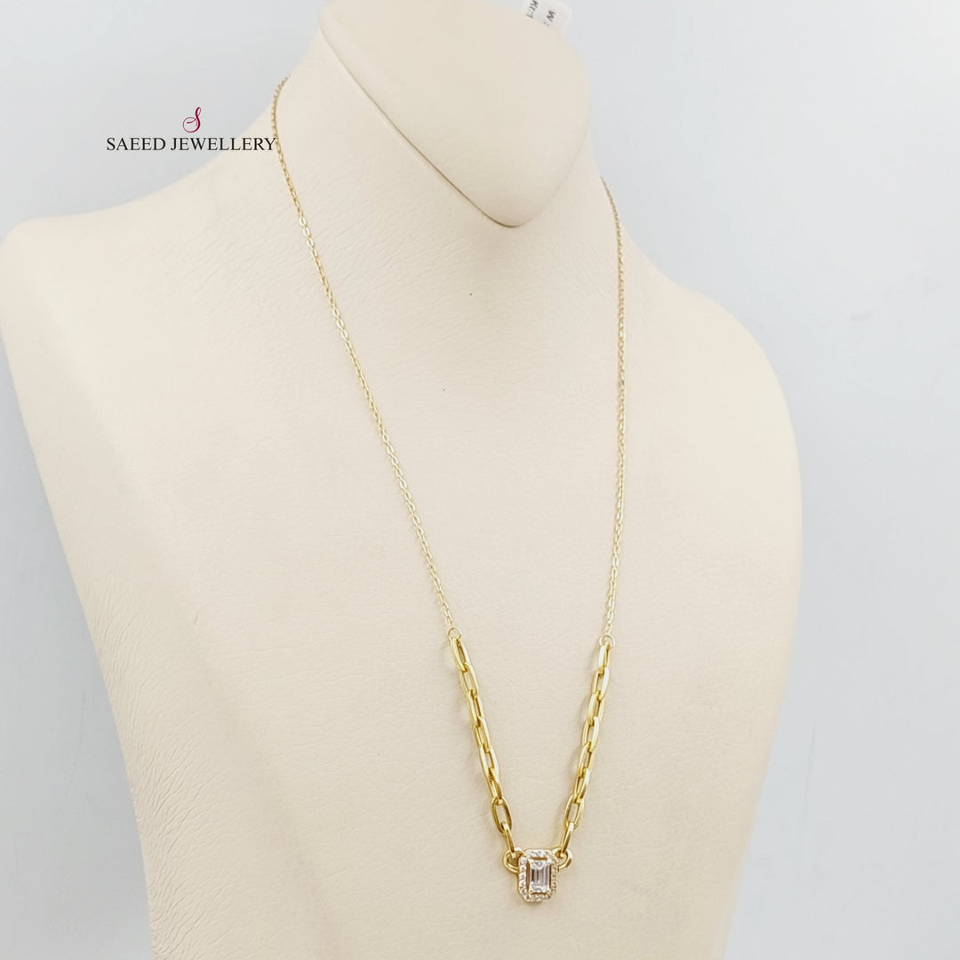 18K Gold Paperclip Necklace by Saeed Jewelry - Image 4