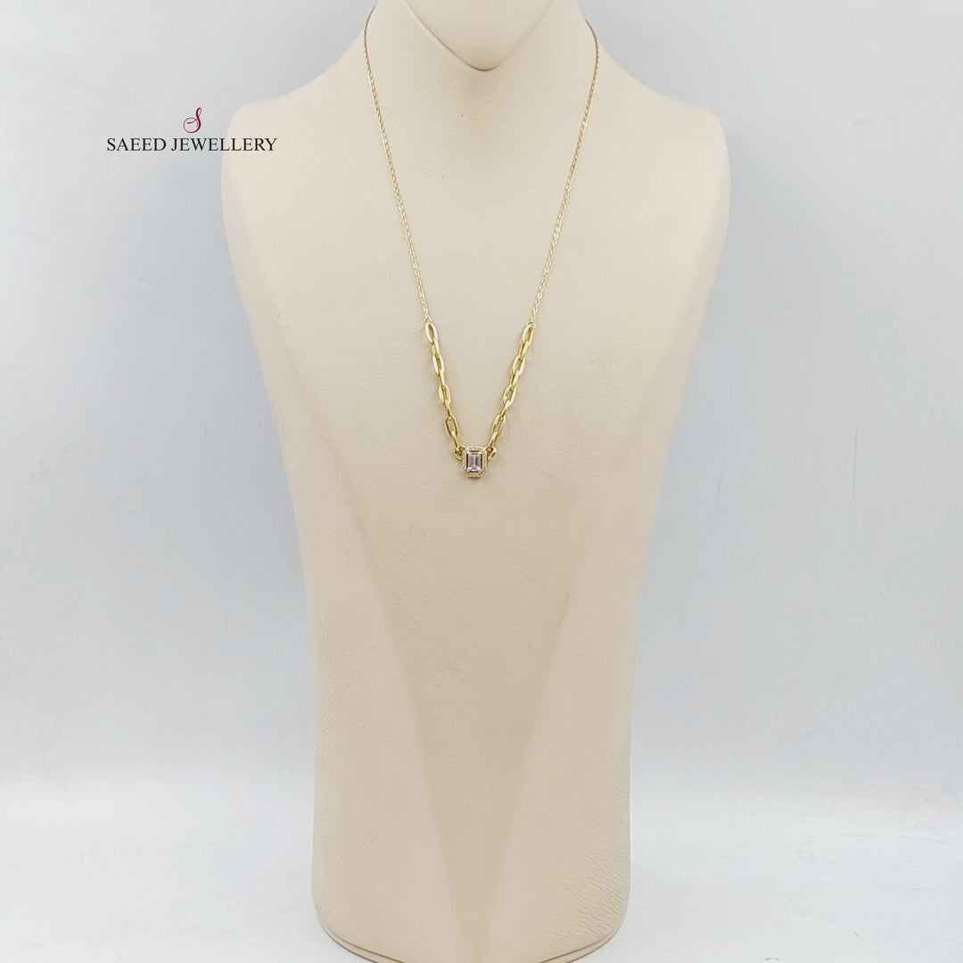 18K Gold Paperclip Necklace by Saeed Jewelry - Image 5
