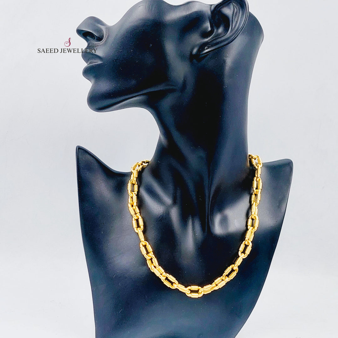 18K Gold Paperclip Necklace by Saeed Jewelry - Image 4