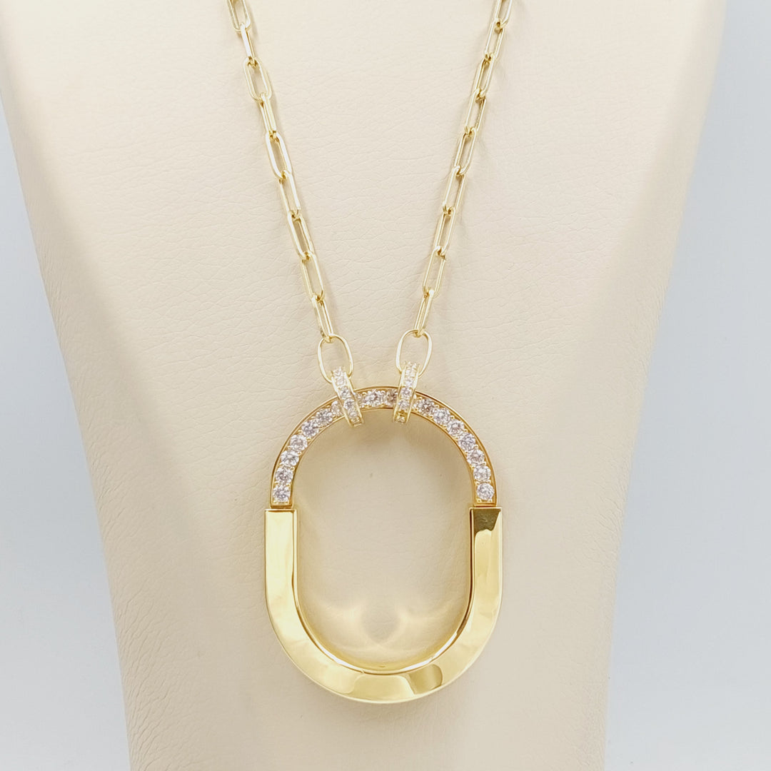 18K Gold Paperclip Necklace by Saeed Jewelry - Image 2