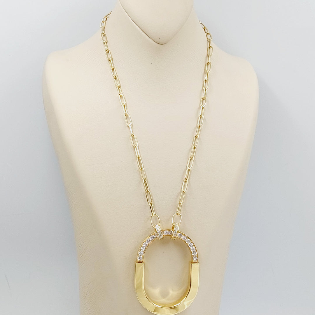 18K Gold Paperclip Necklace by Saeed Jewelry - Image 3