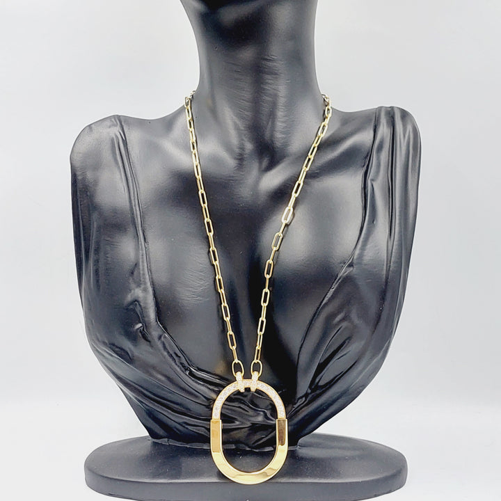 18K Gold Paperclip Necklace by Saeed Jewelry - Image 5