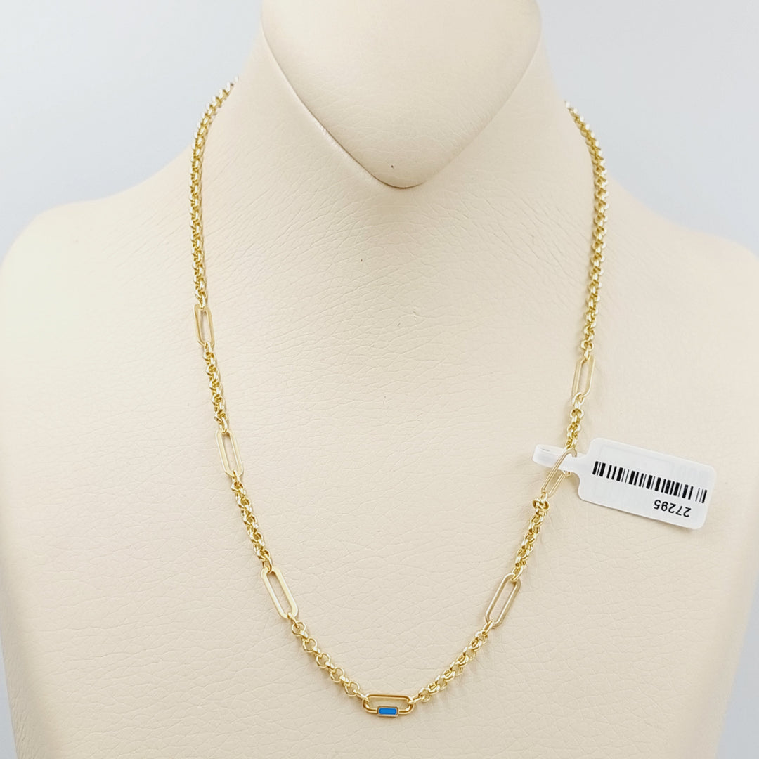 18K Paperclip Necklace Made of 18K Yellow Gold by Saeed Jewelry-27294