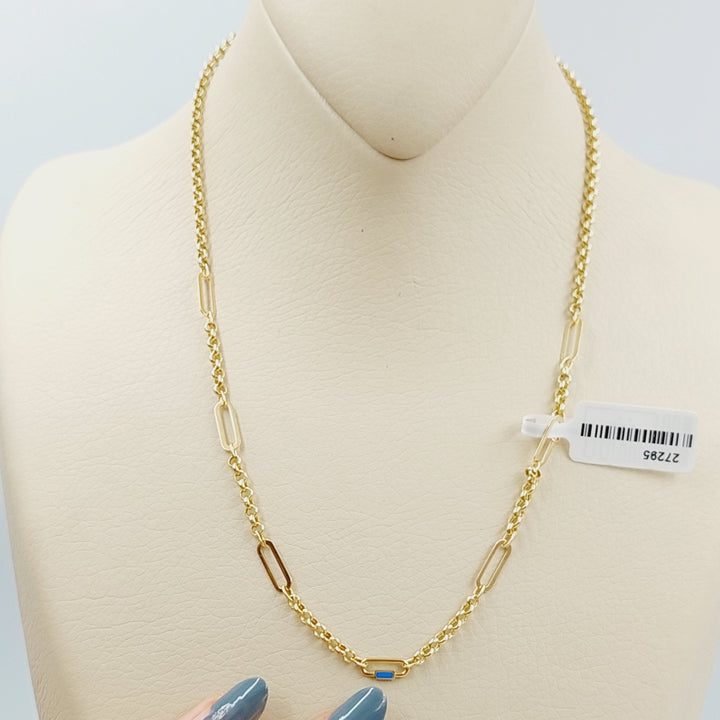 18K Gold Paperclip Necklace by Saeed Jewelry - Image 2