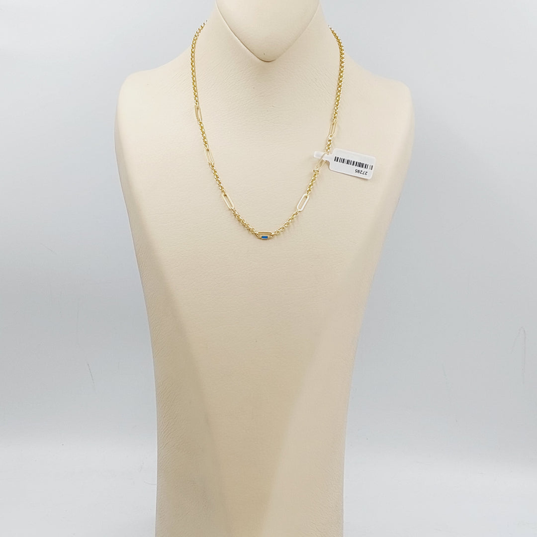 18K Gold Paperclip Necklace by Saeed Jewelry - Image 3