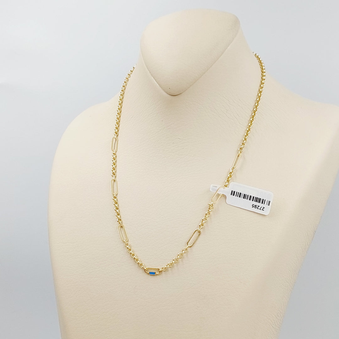 18K Gold Paperclip Necklace by Saeed Jewelry - Image 4