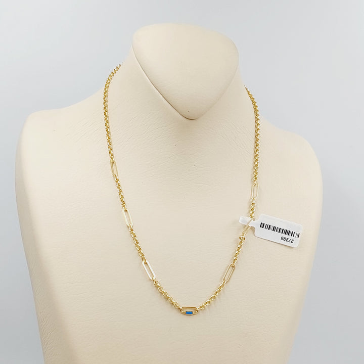 18K Gold Paperclip Necklace by Saeed Jewelry - Image 5