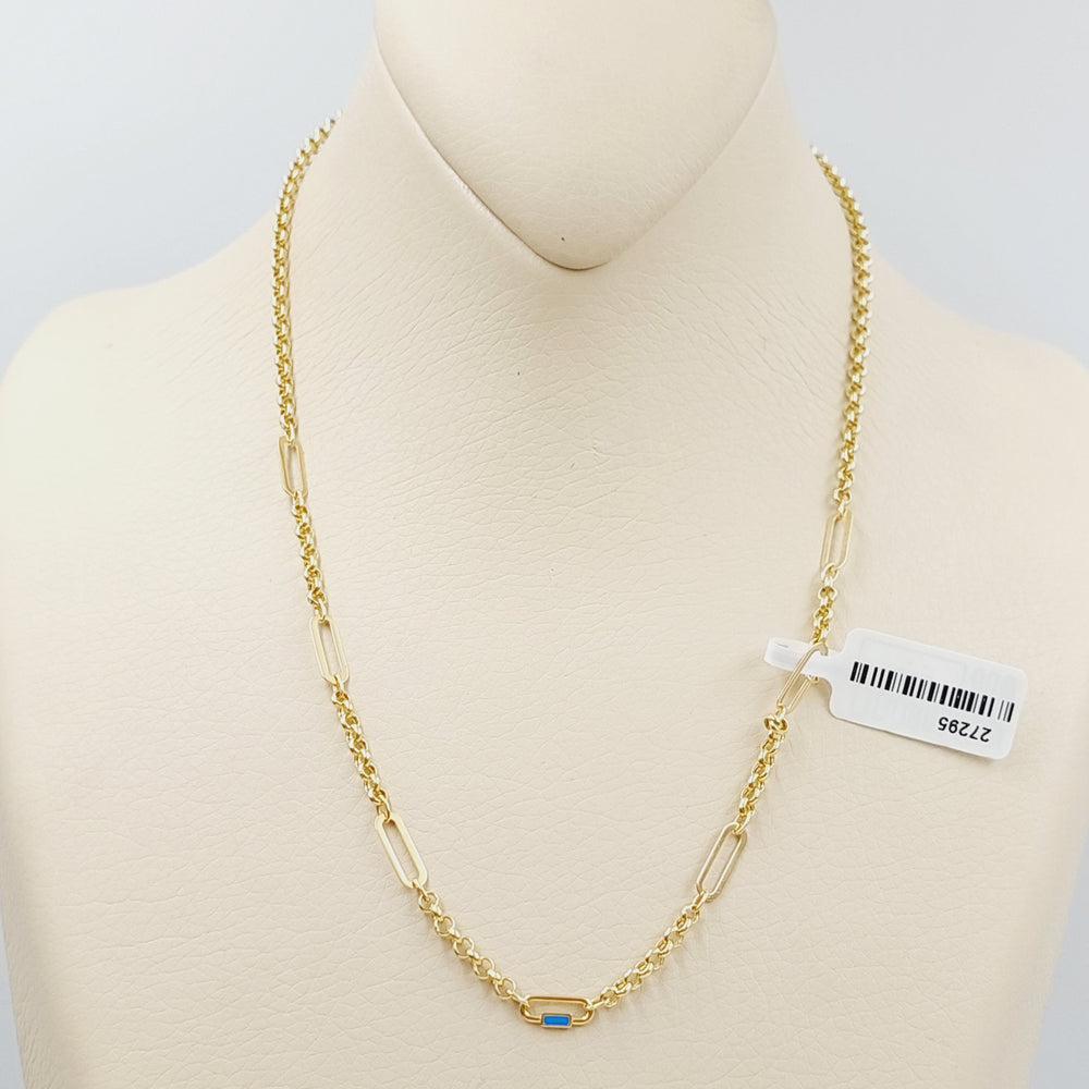 18K Gold Paperclip Necklace by Saeed Jewelry - Image 2