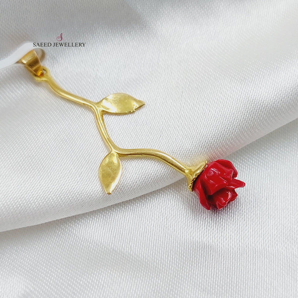 18K Gold Rose Pendant by Saeed Jewelry - Image 2