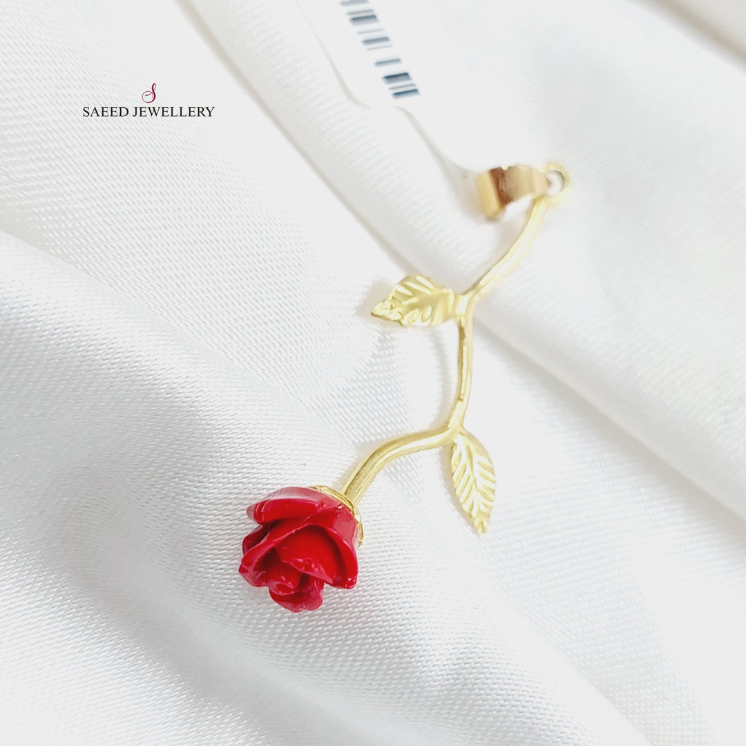 18K Gold Rose Pendant by Saeed Jewelry - Image 1