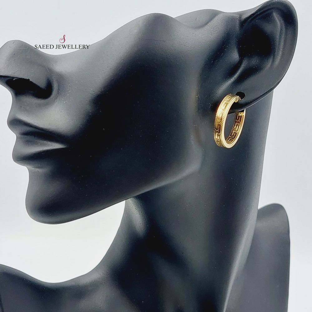 18K Gold Hoop Earrings by Saeed Jewelry - Image 2