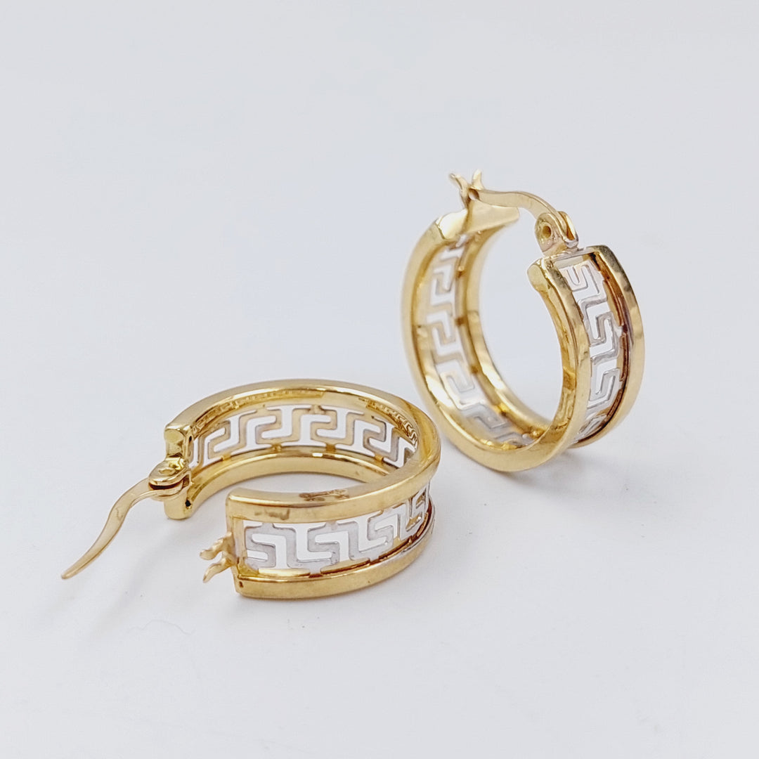 18K Rounded Earrings Made of 18K Yellow Gold by Saeed Jewelry-24254