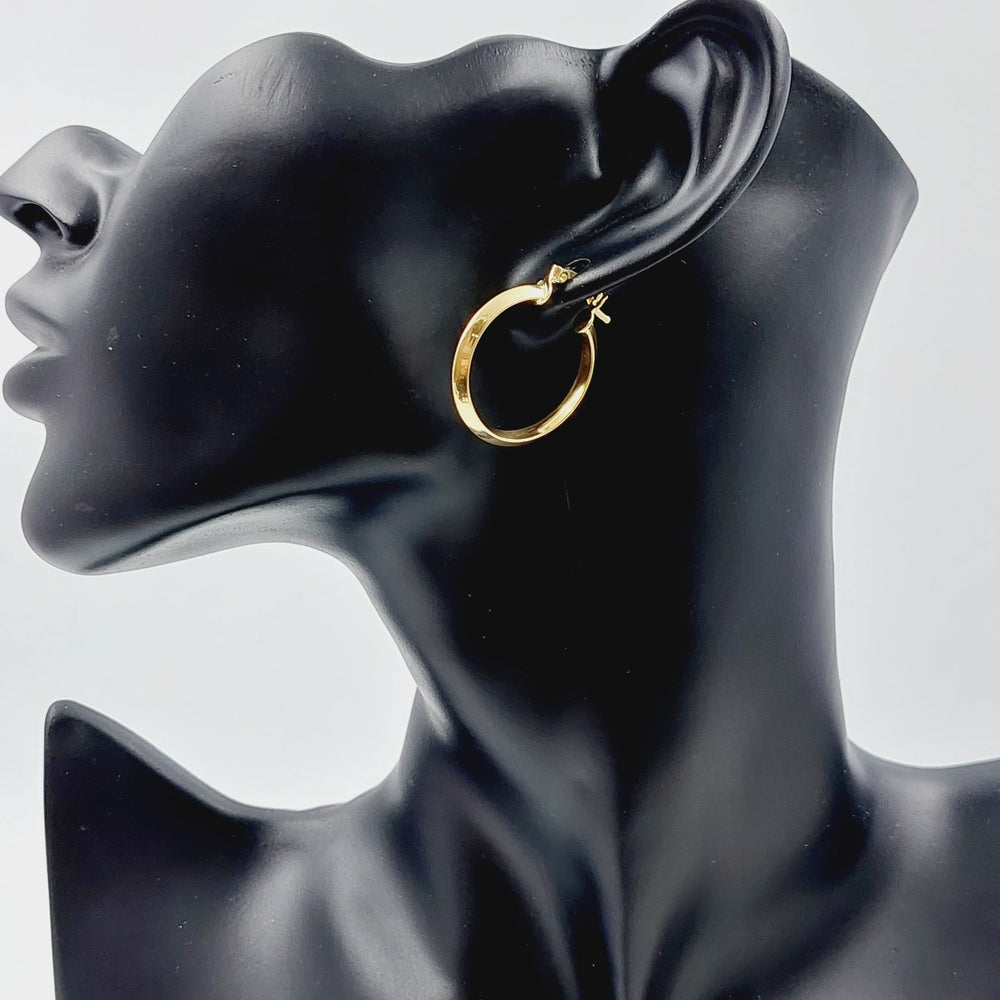 18K Rounded Earrings Made of 18K Yellow Gold by Saeed Jewelry-24271