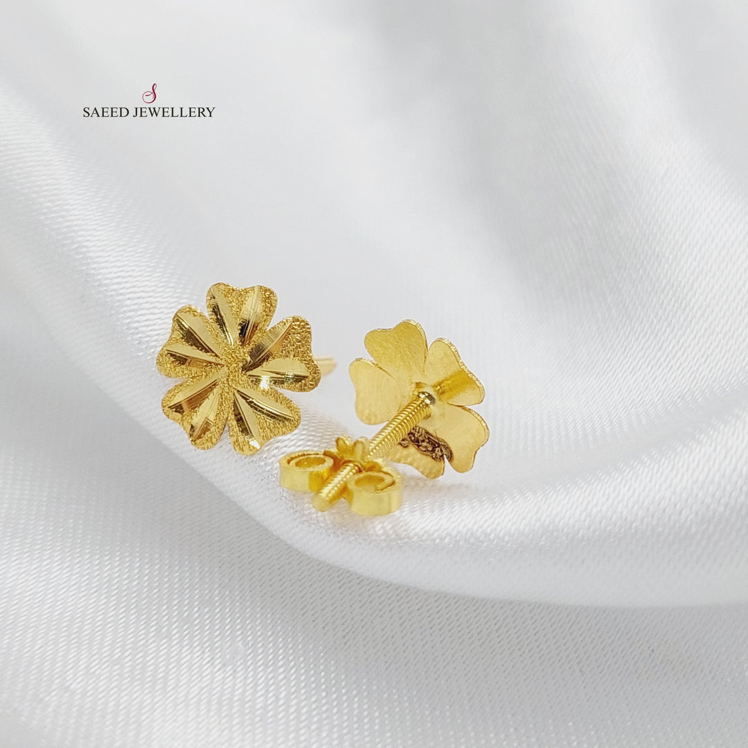 18K Gold Screw Earring by Saeed Jewelry - Image 4