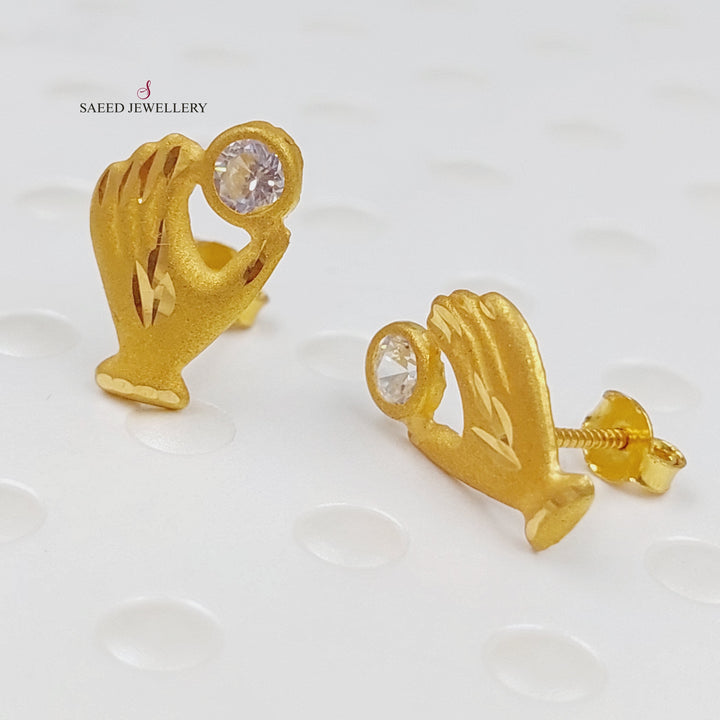 18K Gold Screw Earrings by Saeed Jewelry - Image 4