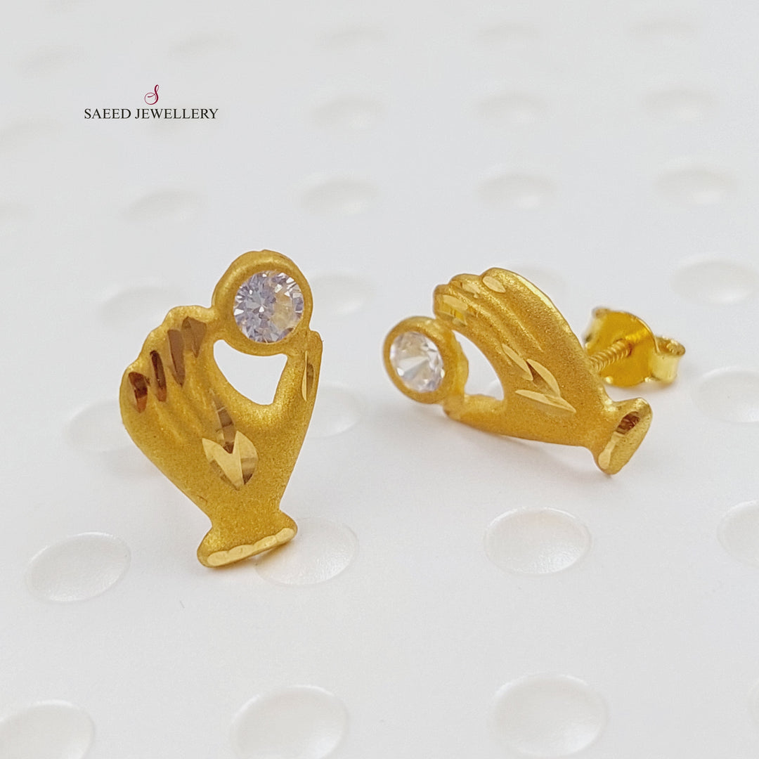 18K Gold Screw Earrings by Saeed Jewelry - Image 5