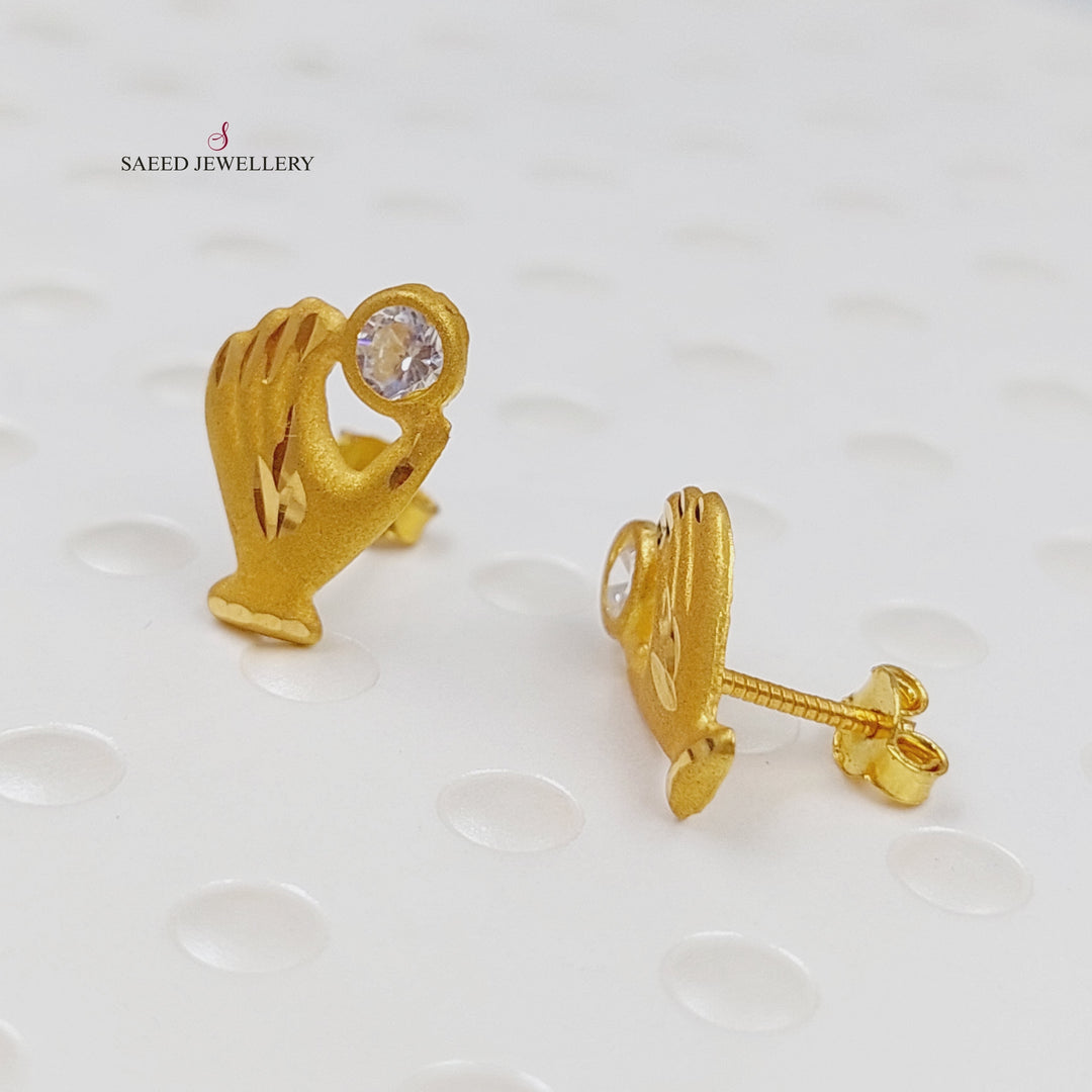 18K Gold Screw Earrings by Saeed Jewelry - Image 6