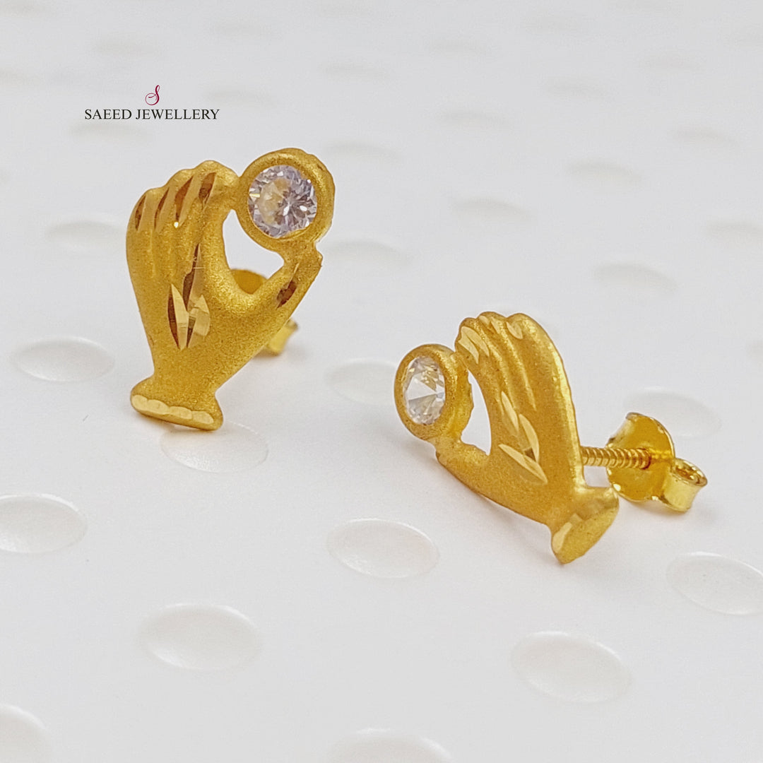 18K Gold Screw Earrings by Saeed Jewelry - Image 1