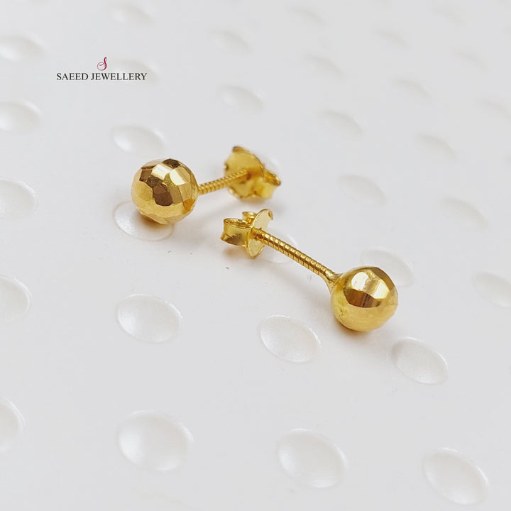 18K Screw Earrings Made of 18K Yellow Gold by Saeed Jewelry-24438