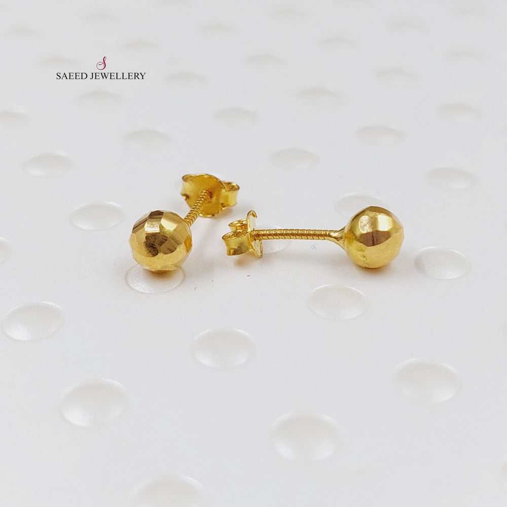 18K Gold Screw Earrings by Saeed Jewelry - Image 2