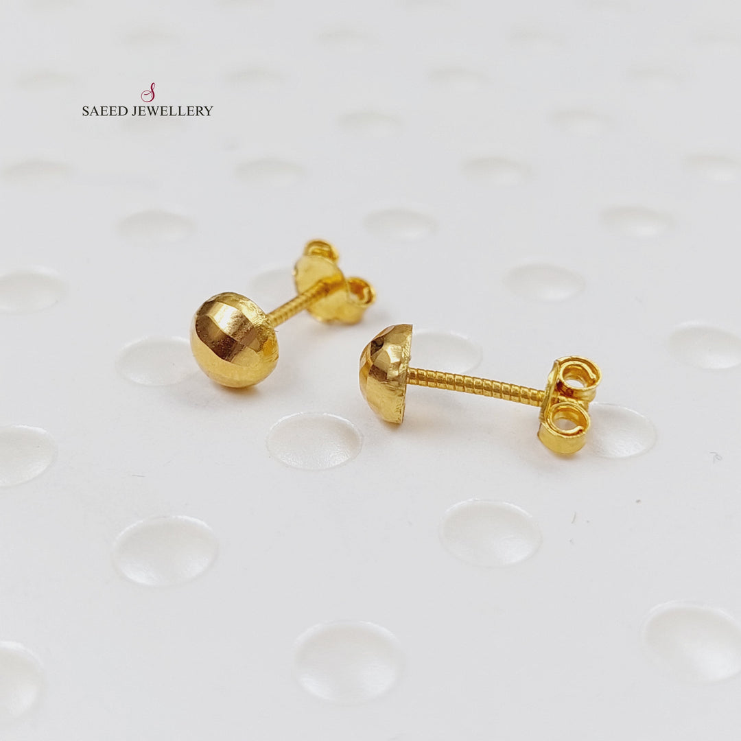 18K Screw Earrings Made of 18K Yellow Gold by Saeed Jewelry-24446
