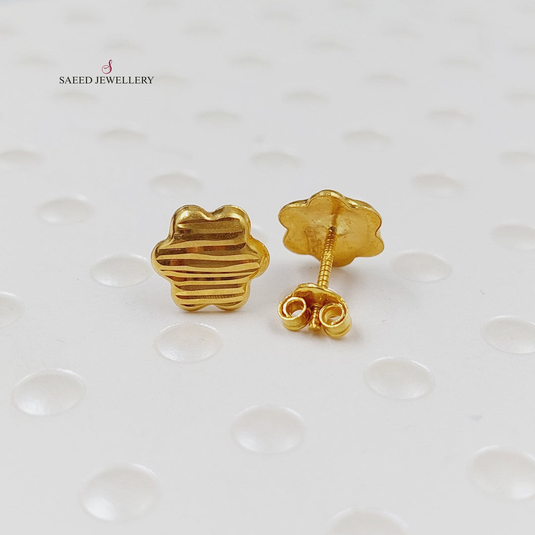 18K Gold Screw Earrings by Saeed Jewelry - Image 4