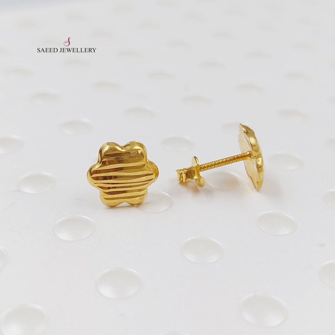 18K Gold Screw Earrings by Saeed Jewelry - Image 5