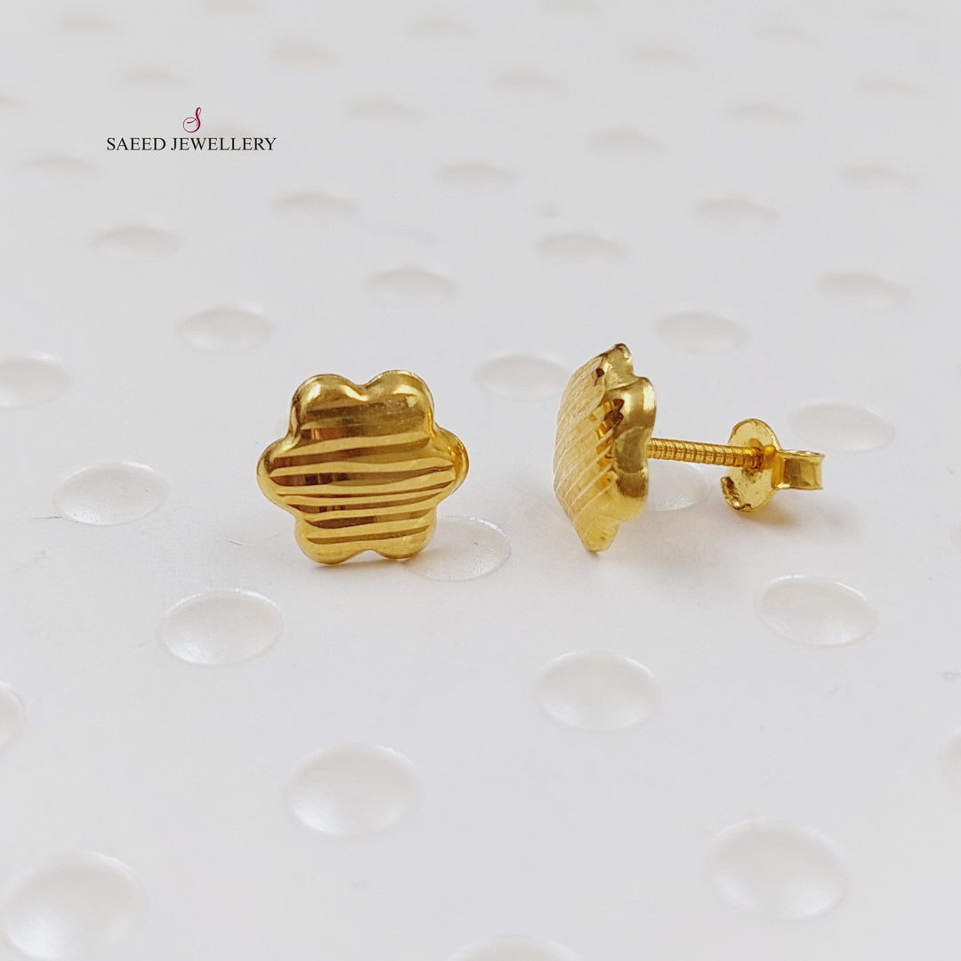 18K Gold Screw Earrings by Saeed Jewelry - Image 1