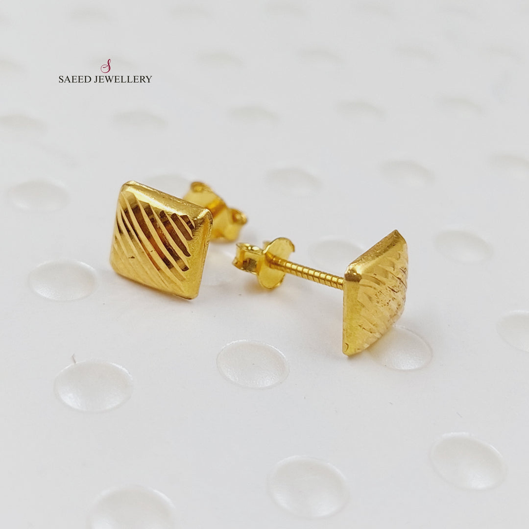 18K Gold Screw Earrings by Saeed Jewelry - Image 6