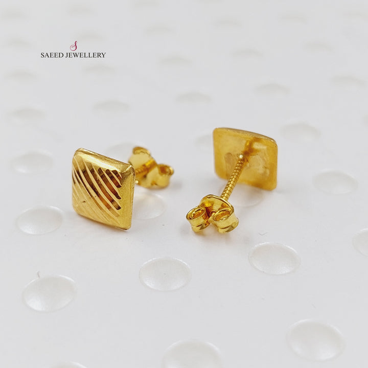 18K Gold Screw Earrings by Saeed Jewelry - Image 1