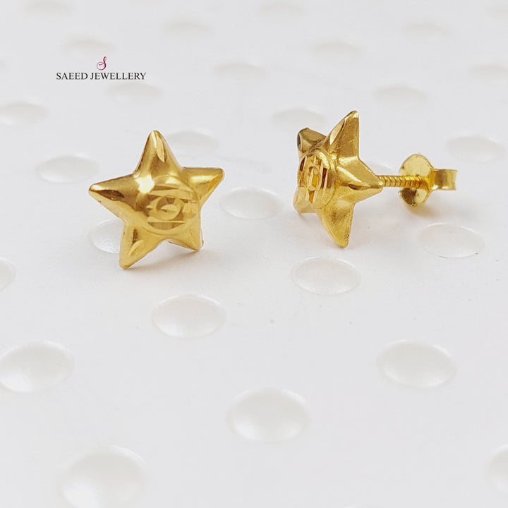 18K Gold Screw Earrings by Saeed Jewelry - Image 1