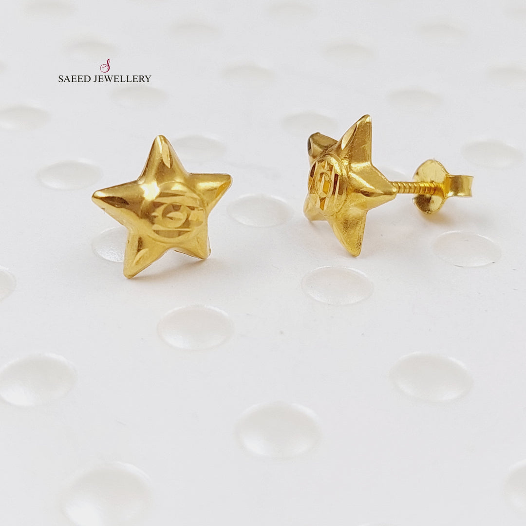 18K Gold Screw Earrings by Saeed Jewelry - Image 2