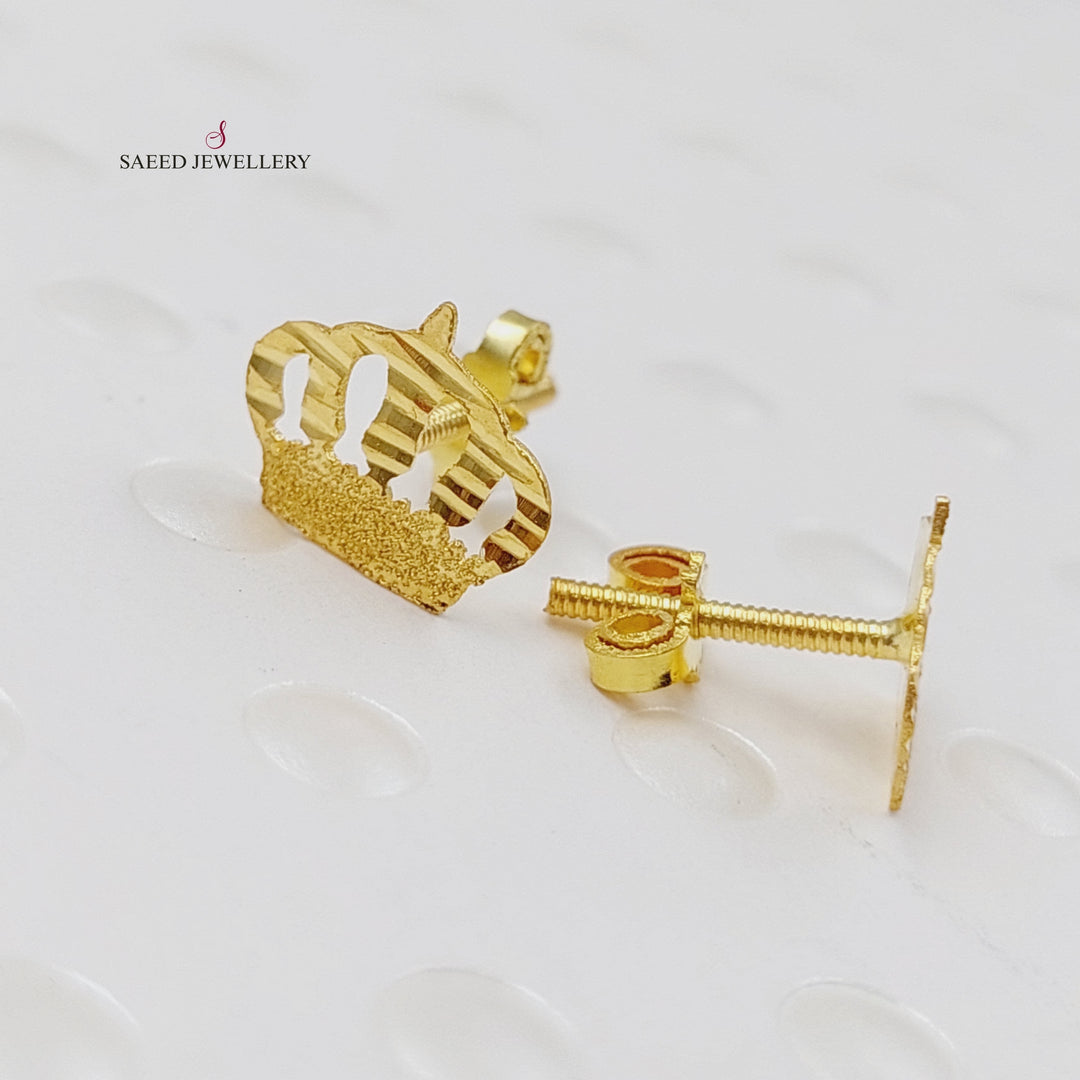 18K Gold Screw Earrings by Saeed Jewelry - Image 5