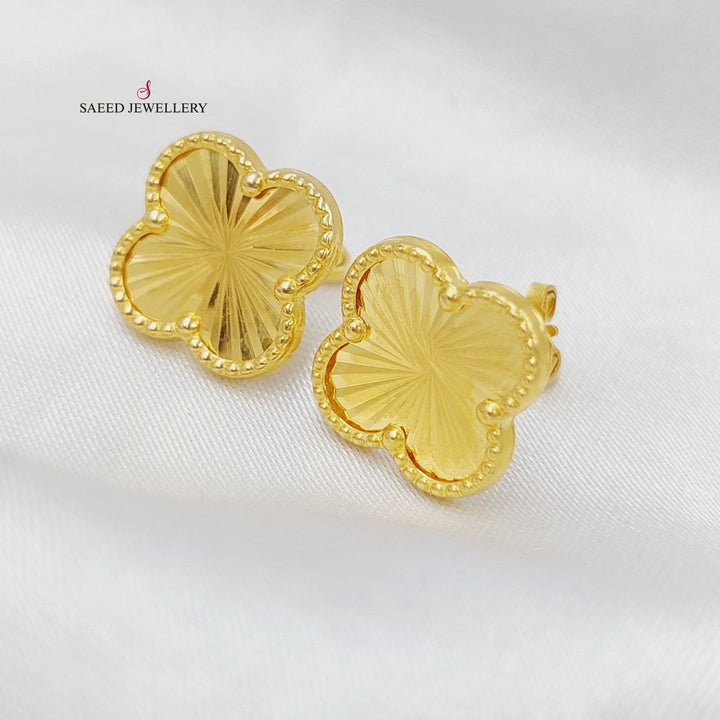 18K Gold 18K Screw Clover Earrings by Saeed Jewelry - Image 7