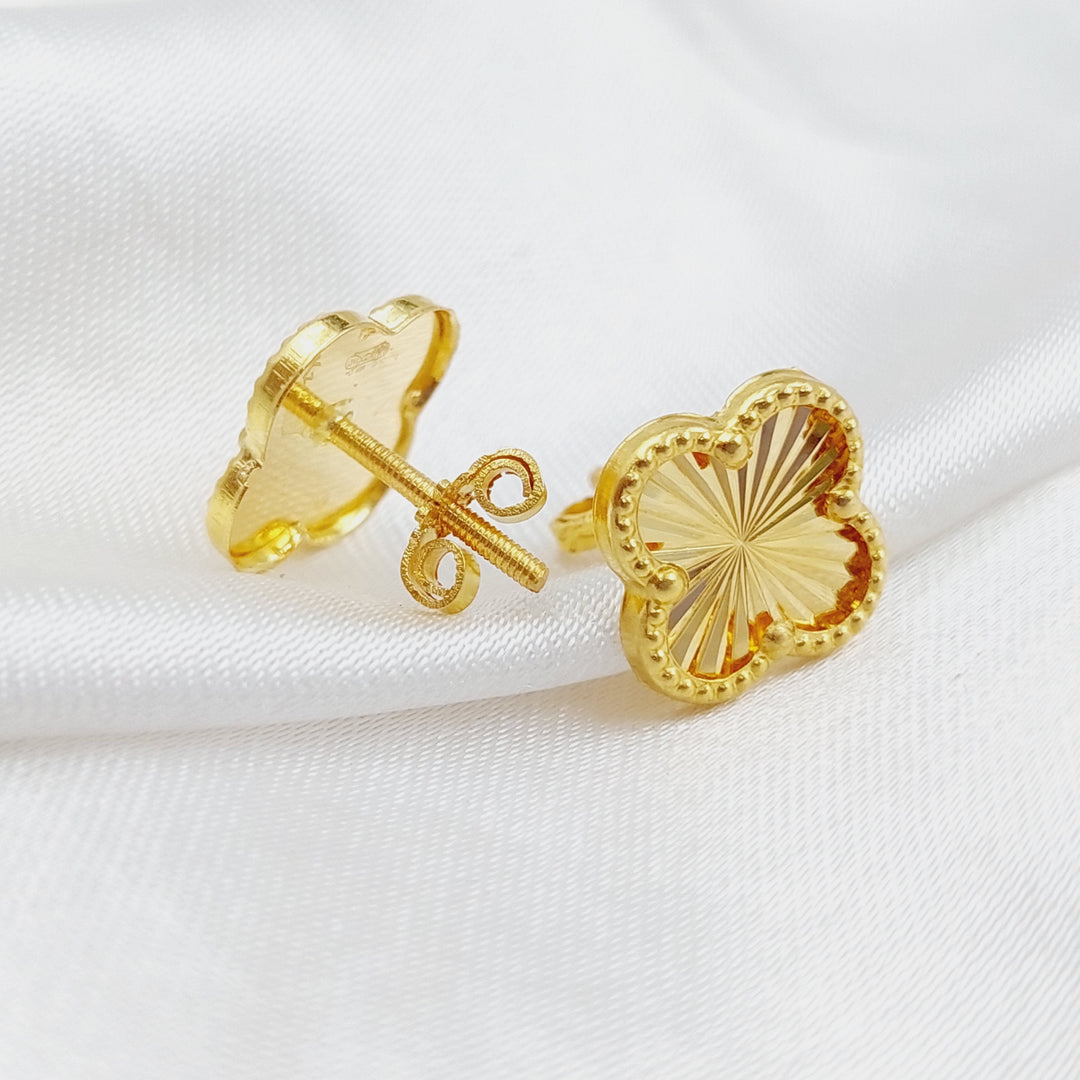 18K Gold 18K Screw Clover Earrings by Saeed Jewelry - Image 5