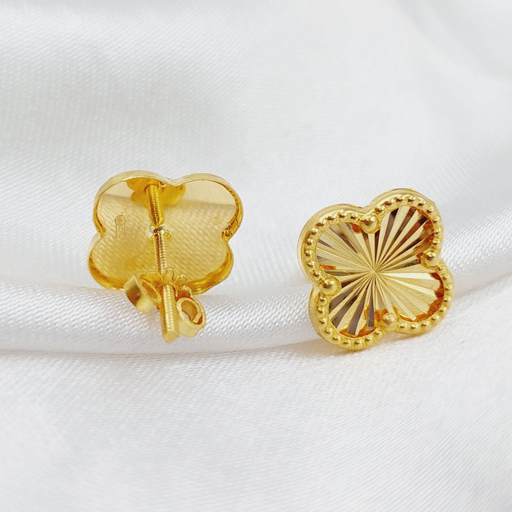 18K Gold 18K Screw Clover Earrings by Saeed Jewelry - Image 6