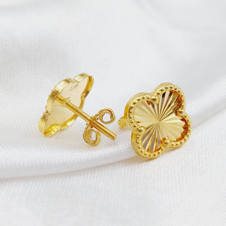 18K Gold 18K Screw Clover Earrings by Saeed Jewelry - Image 1