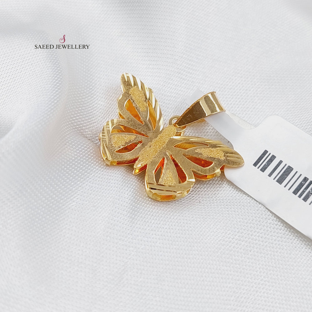 18K Gold Soft Butterfly Pendant by Saeed Jewelry - Image 2